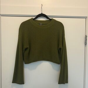 Wild Fable Olive Green Cropped Sweater